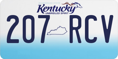 KY license plate 207RCV