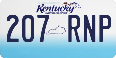 KY license plate 207RNP