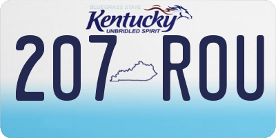 KY license plate 207ROU
