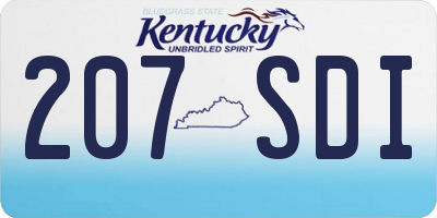 KY license plate 207SDI