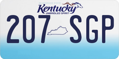 KY license plate 207SGP