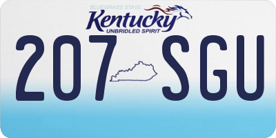 KY license plate 207SGU