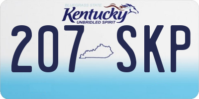 KY license plate 207SKP