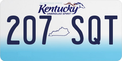 KY license plate 207SQT