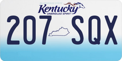 KY license plate 207SQX