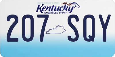 KY license plate 207SQY