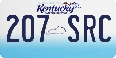 KY license plate 207SRC