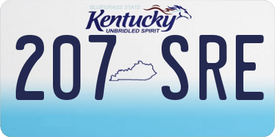 KY license plate 207SRE