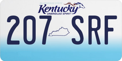 KY license plate 207SRF