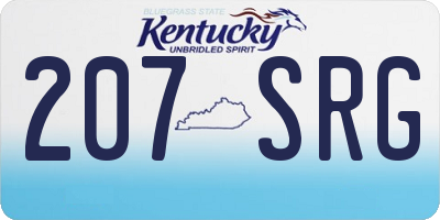 KY license plate 207SRG