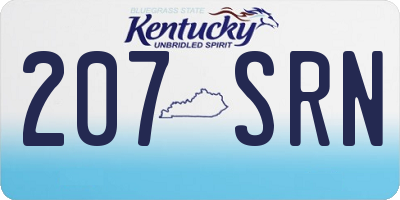 KY license plate 207SRN