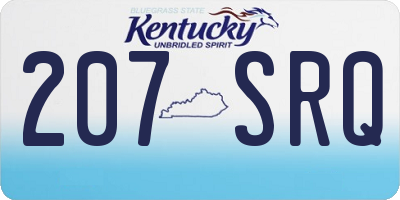 KY license plate 207SRQ