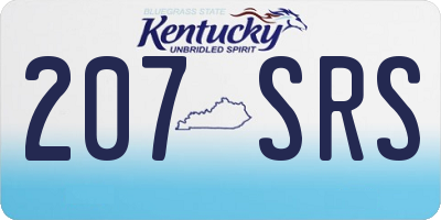 KY license plate 207SRS