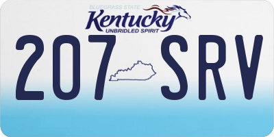 KY license plate 207SRV