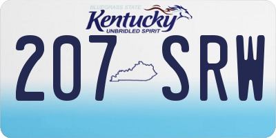 KY license plate 207SRW
