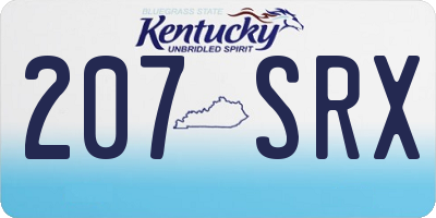 KY license plate 207SRX