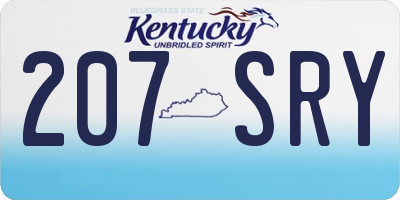 KY license plate 207SRY