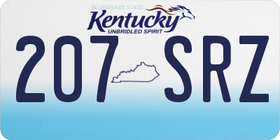 KY license plate 207SRZ