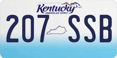 KY license plate 207SSB