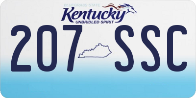 KY license plate 207SSC