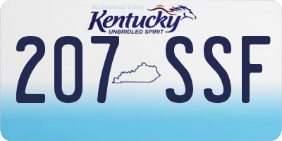 KY license plate 207SSF