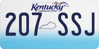 KY license plate 207SSJ