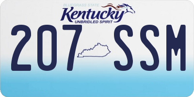 KY license plate 207SSM