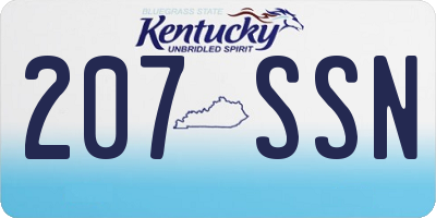 KY license plate 207SSN
