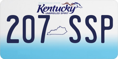 KY license plate 207SSP
