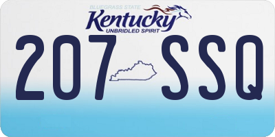 KY license plate 207SSQ