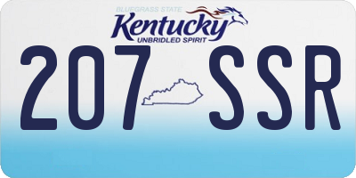 KY license plate 207SSR
