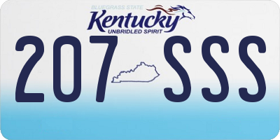 KY license plate 207SSS