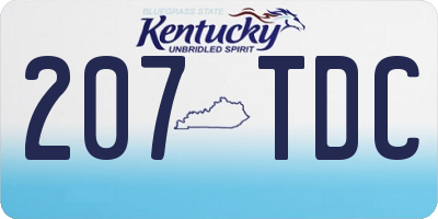 KY license plate 207TDC