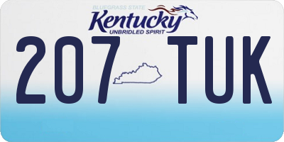KY license plate 207TUK