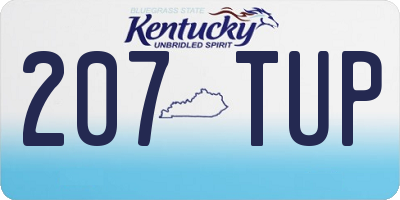 KY license plate 207TUP