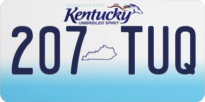 KY license plate 207TUQ