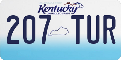 KY license plate 207TUR