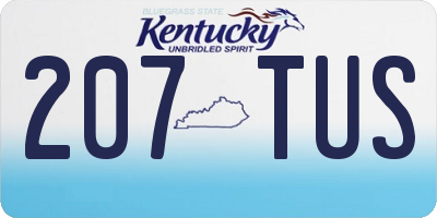 KY license plate 207TUS