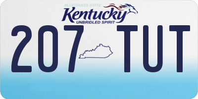 KY license plate 207TUT