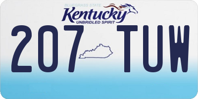 KY license plate 207TUW