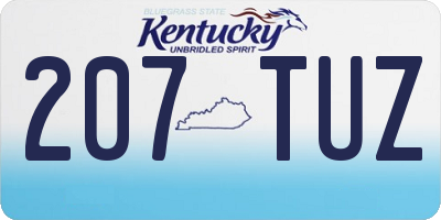 KY license plate 207TUZ