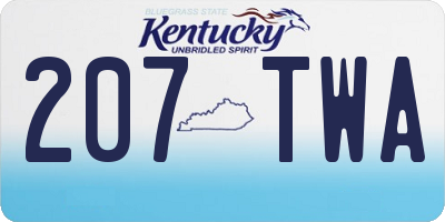 KY license plate 207TWA