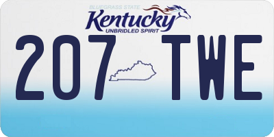 KY license plate 207TWE