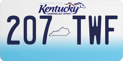 KY license plate 207TWF