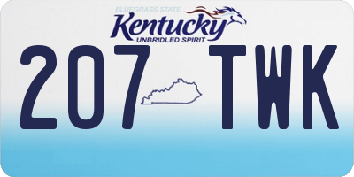KY license plate 207TWK