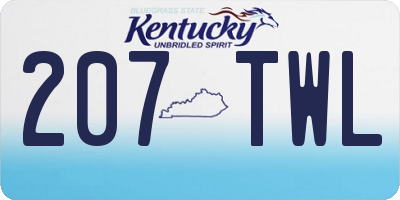 KY license plate 207TWL