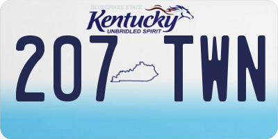 KY license plate 207TWN