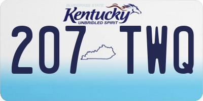 KY license plate 207TWQ