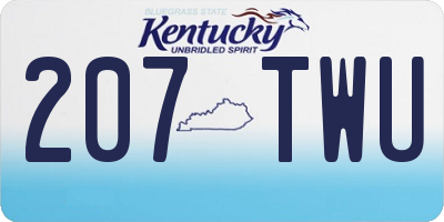 KY license plate 207TWU