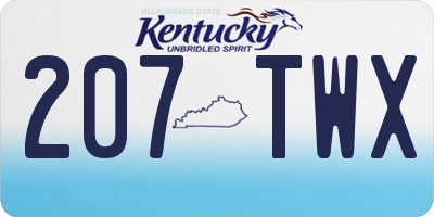 KY license plate 207TWX